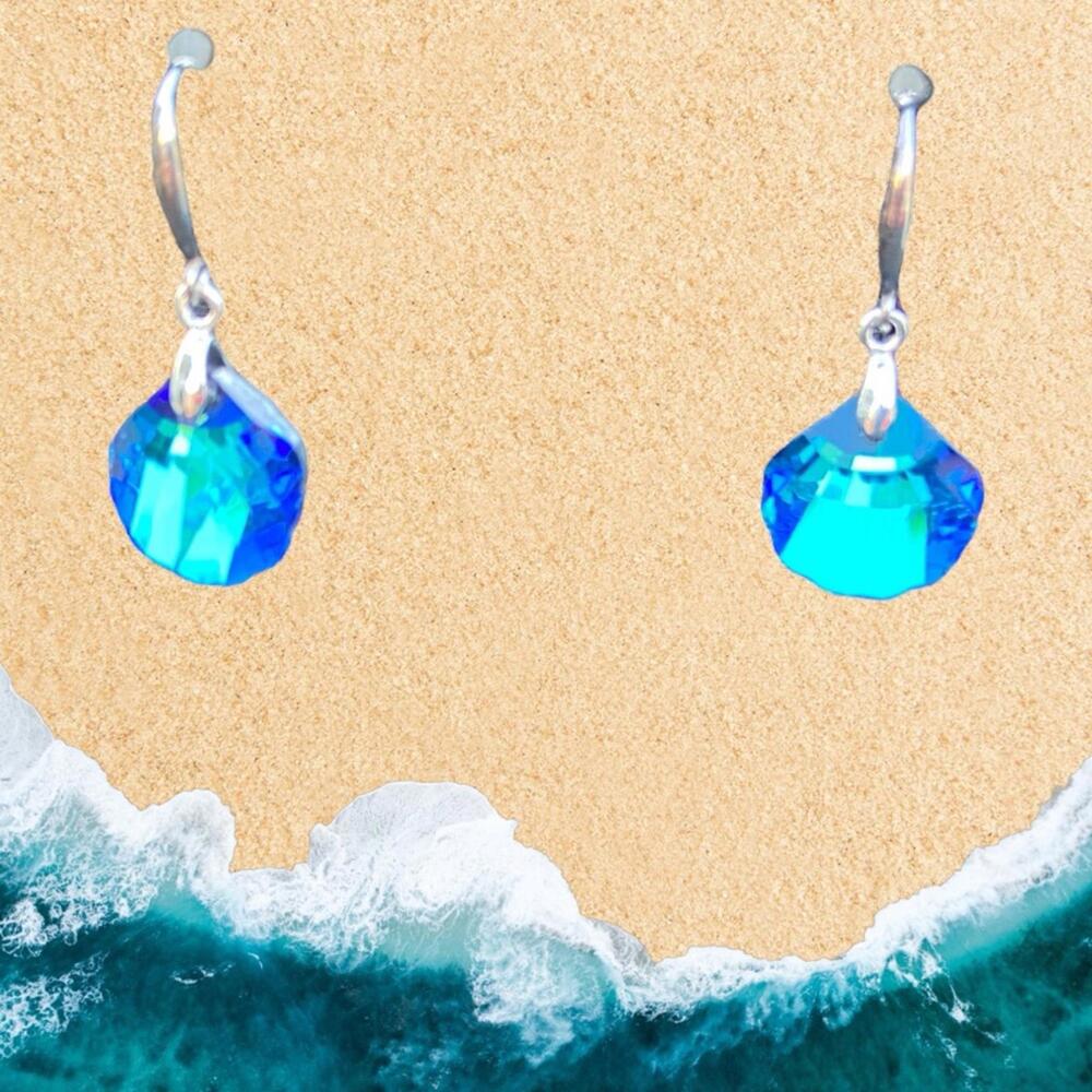NEW Blue Topaz Simulated Drop Earrings